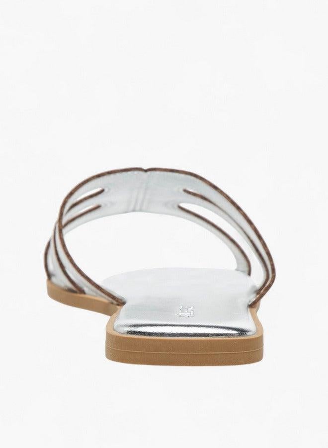 سيليست صنادل مسطحة نسائية بنقوش مقصوصة - Image 5