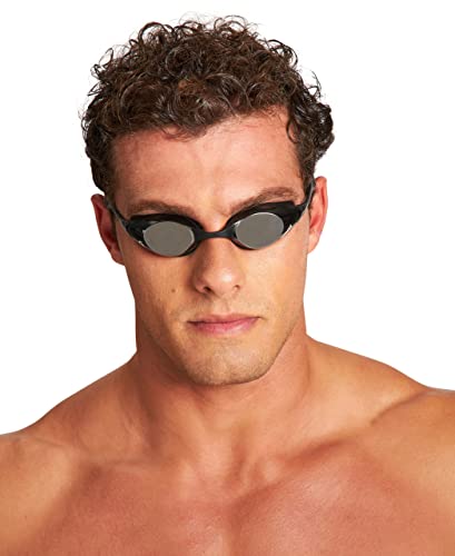 ARENA Unisex Adult Cobra Swipe Racing Swim Goggles for Men and Women Polycarbonate Mirror Lens Hydrodynamic Design, Silver/Black - Image 4