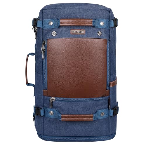 WITZMAN Travel Backpack for Men Women Carry on Luggage Backpack Canvas Rucksack Duffel bag with Shoe Compartment（A2021 big size Blue） - Image 2