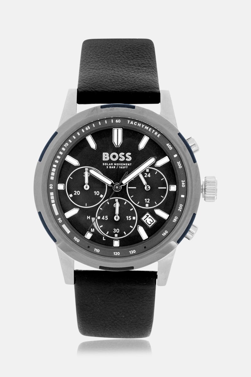 BOSS Men 1514031 Leather Watch, 44mm, Black  - Image 1