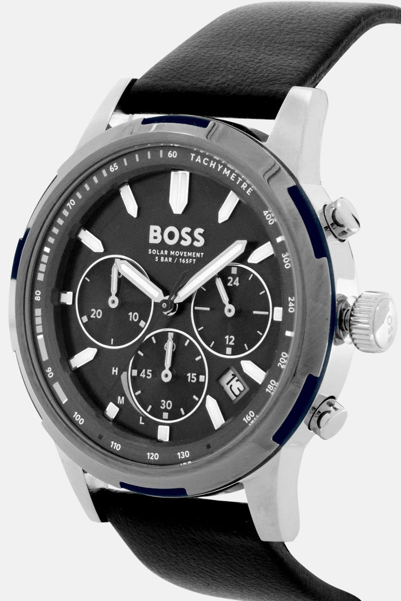 BOSS Men 1514031 Leather Watch, 44mm, Black  - Image 5