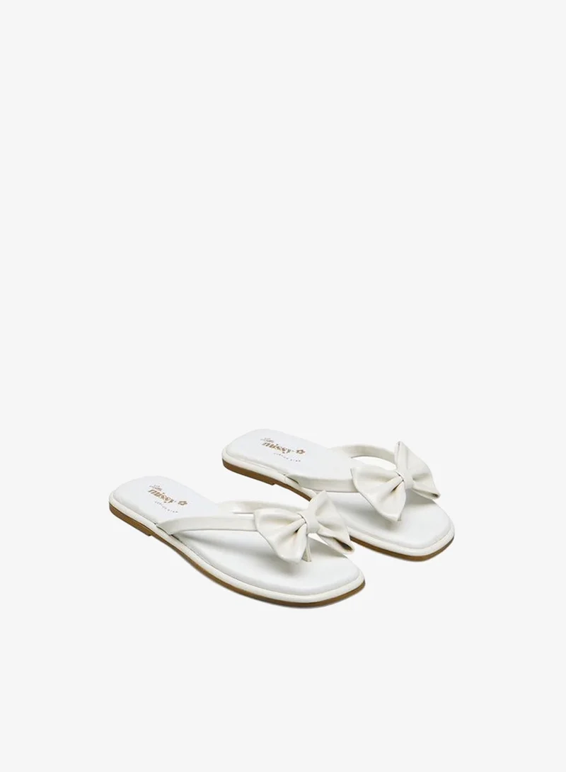 Little Missy WHITE Girls Slip-On Sandals for Women | Best Price UAE