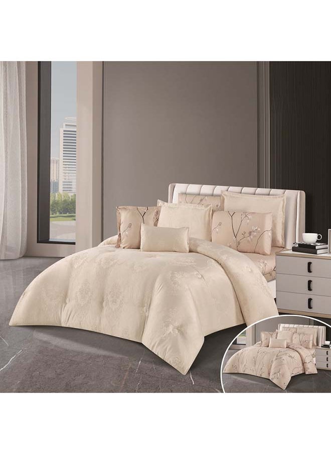 Hours - Hours Comforter Set With A Durable And Soft Jacquard Fabric And A Modern And Distinctive Pattern That Satisfies All Tastes, 8 Pieces, King Size - Image 1