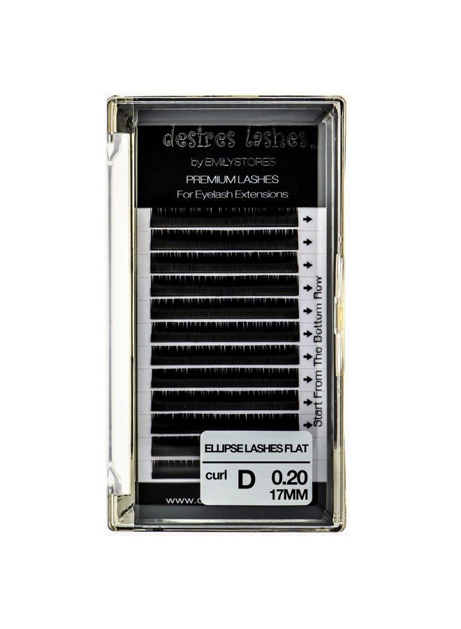 EMILYSTORES DESIRES LASHES By EMILYSTORES Ellipse Lashes Flat 0.20mm Thickness D Curl Length 17mm Lashes Extensions Single Size For eyelash Extension(Ellipse,Flat0.20,D,17mm) - Image 1