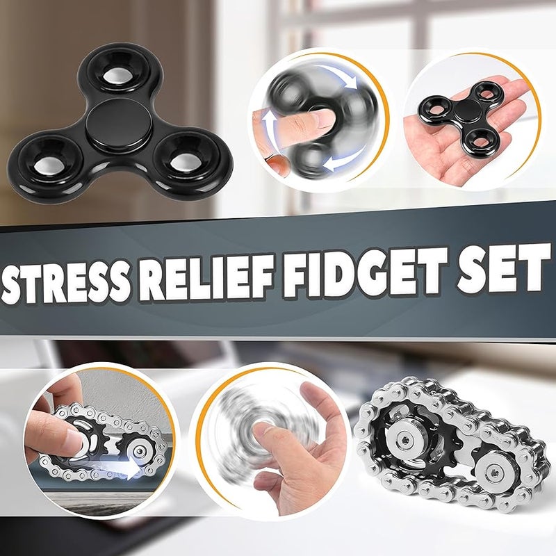 Chilvil 5 Pcs Fidget Toys Adults & Teen Metal Fidgets Spinner Easter Basket Stuffers for Teen Boys Magnetic Slider Cool Gadgets Office Desk Toy Stress Relief Sensory Items for Autism ADHD Anxiety Gifts - Image 4
