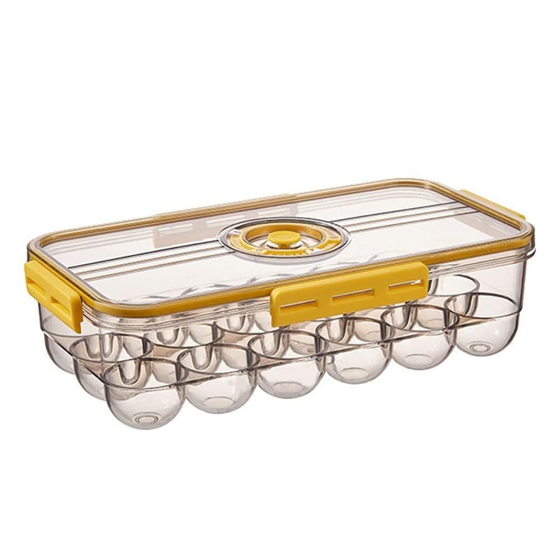 bosig Egg Organizer Box Egg Organizer ContainerPortable Egg CasePlastic Egg Container Egg Holder Egg Storage Bin Stackable Egg Storage Containers Clear Egg Tray Storage BoxWith Lid18 Grid - Image 1
