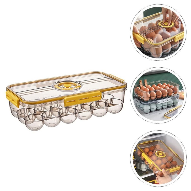 bosig Egg Organizer Box Egg Organizer ContainerPortable Egg CasePlastic Egg Container Egg Holder Egg Storage Bin Stackable Egg Storage Containers Clear Egg Tray Storage BoxWith Lid18 Grid - Image 5