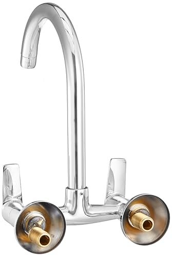 Johnson Bathrooms Johnson Arctic Wall Mounted Goose Neck Sink Mixer| Precise Control of Hot & Cold Water | Compact Sleek and Stylish| Faucet for Modern Kitchen| 10 Years Warranty - Image 2