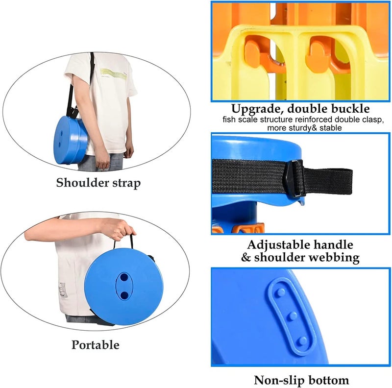 RAMPKD Plastic Portable Adjustable Foldable Stool for Indoor Outdoor Camping Picnic Gardening Travel Heavy Quality Material Rainbow Color 15 Cm 10 Cm Multicolor - Image 5