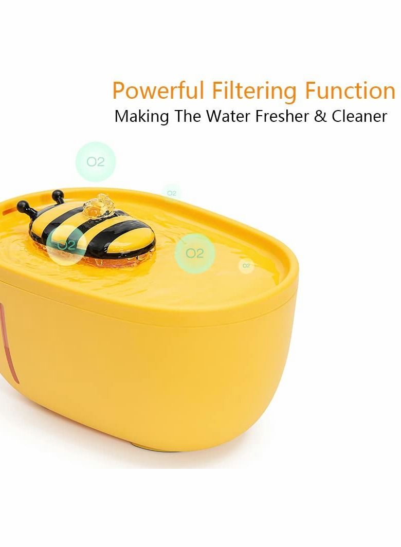 Excefore Water Fountain with LED Water Level Window, 72oz/2.2L Automatic Pet Fountain, Ultra Silent Healthy and Hygienic Fountain Water Shortage Alert Auto Shut-off Dog Bowl Dispenser Two Flow Modes - Image 3