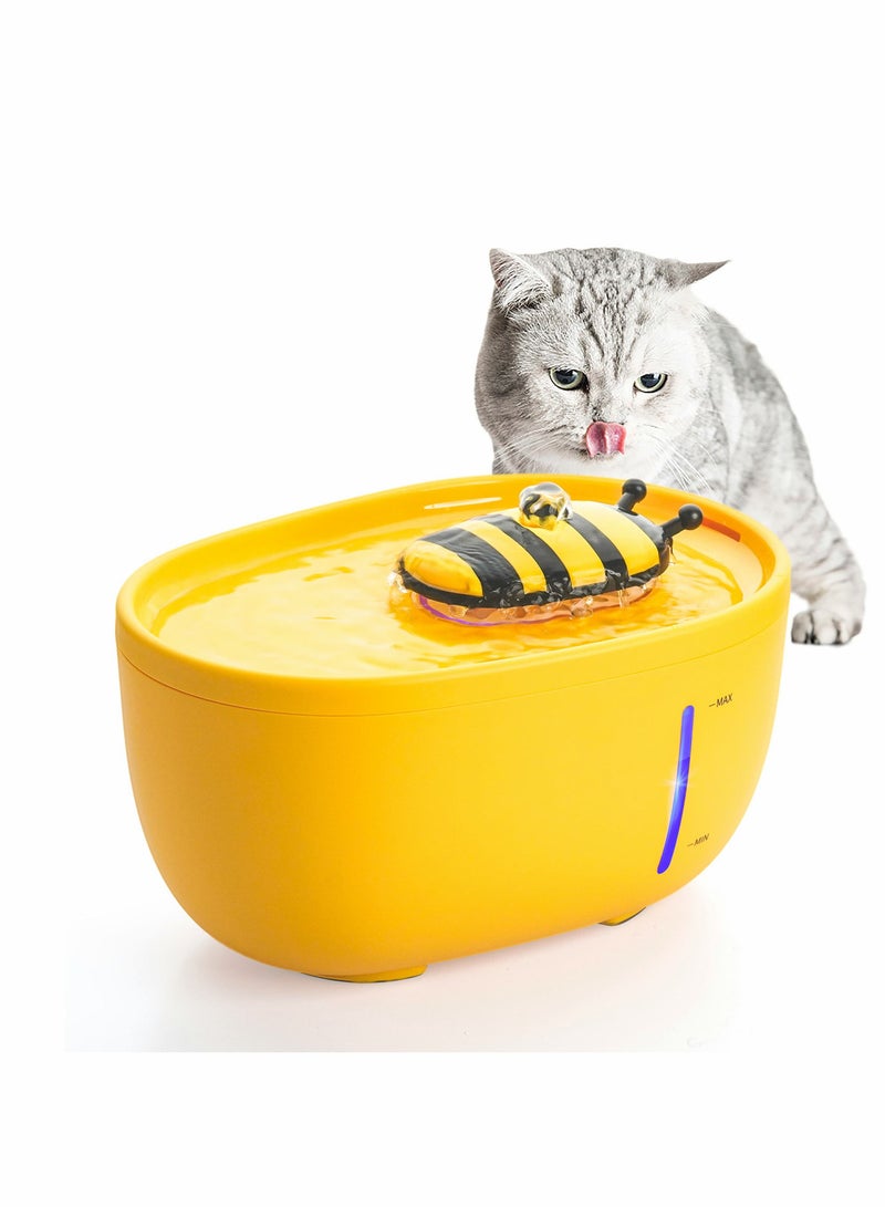 Excefore Water Fountain with LED Water Level Window, 72oz/2.2L Automatic Pet Fountain, Ultra Silent Healthy and Hygienic Fountain Water Shortage Alert Auto Shut-off Dog Bowl Dispenser Two Flow Modes - Image 1