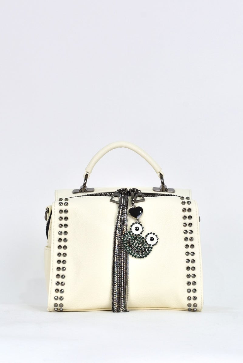 Elatae Women's Soft Leather Daily Shoulder Strap Hand Bag White 17350  - Image 1