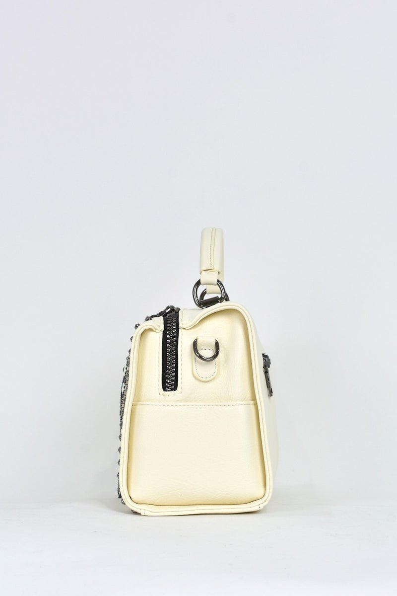 Elatae Women's Soft Leather Daily Shoulder Strap Hand Bag White 17350  - Image 3
