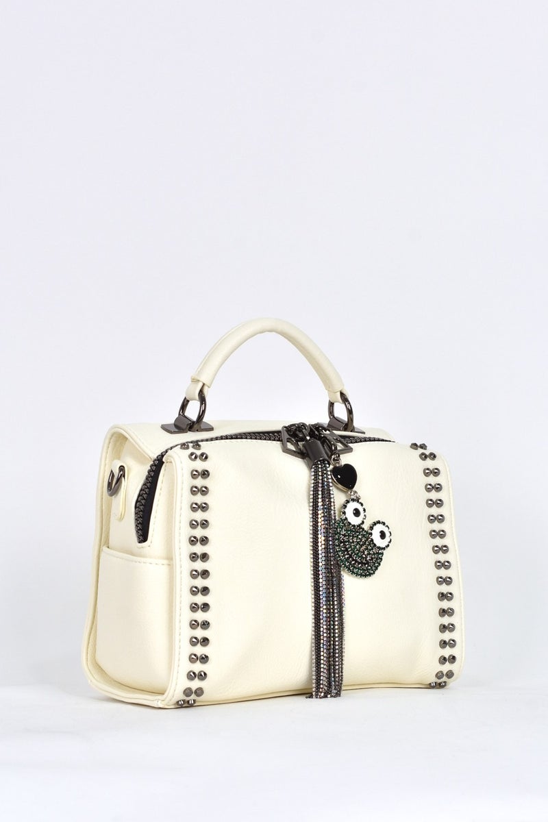 Elatae Women's Soft Leather Daily Shoulder Strap Hand Bag White 17350  - Image 5