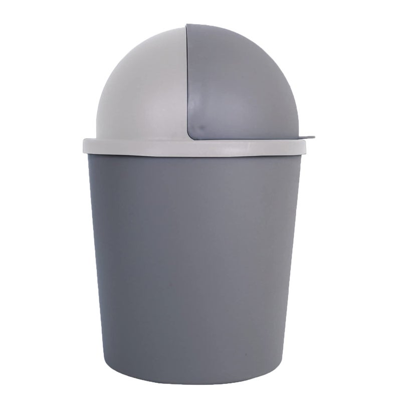 Kuber Industries Table Dustbin|Plastic Swinging Lid Waste Storage Garbage Bin|Desktop Trash Can For Study Table, Office(Gray) - Image 3