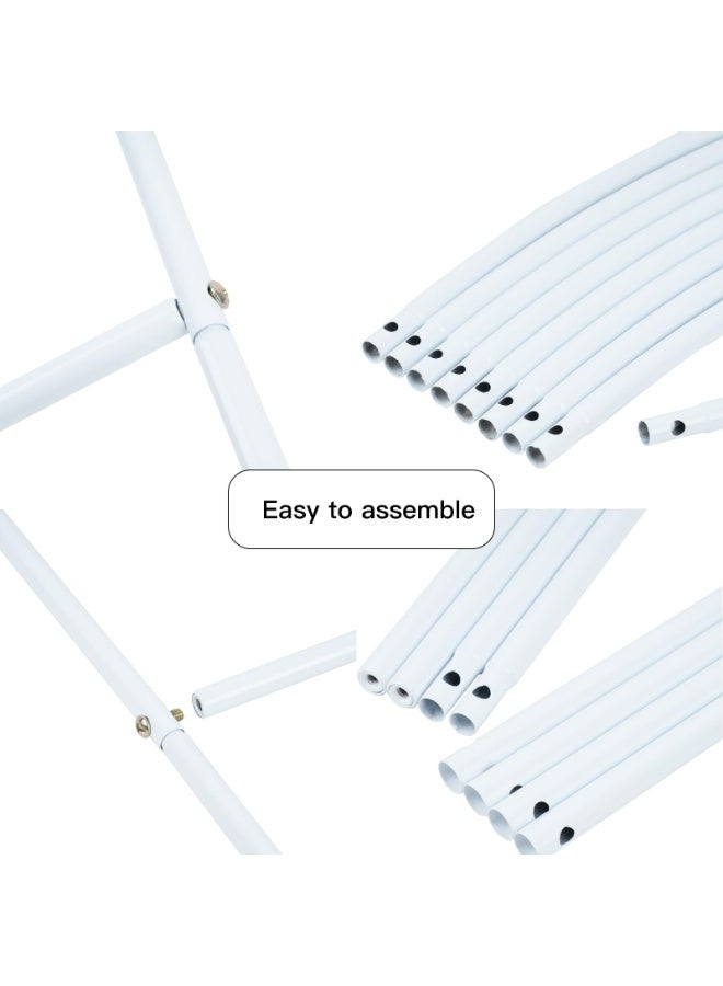 قوس حديقة معدني - دعامة تعريشة للنباتات المتسلقة، قوس ودعامة نباتات لتزيين حفلات الزفاف والمناسبات في الحدائق الخارجية، قوس زينة للحديقة خفيف الوزن للحفلات والزفاف، أبيض - Image 5