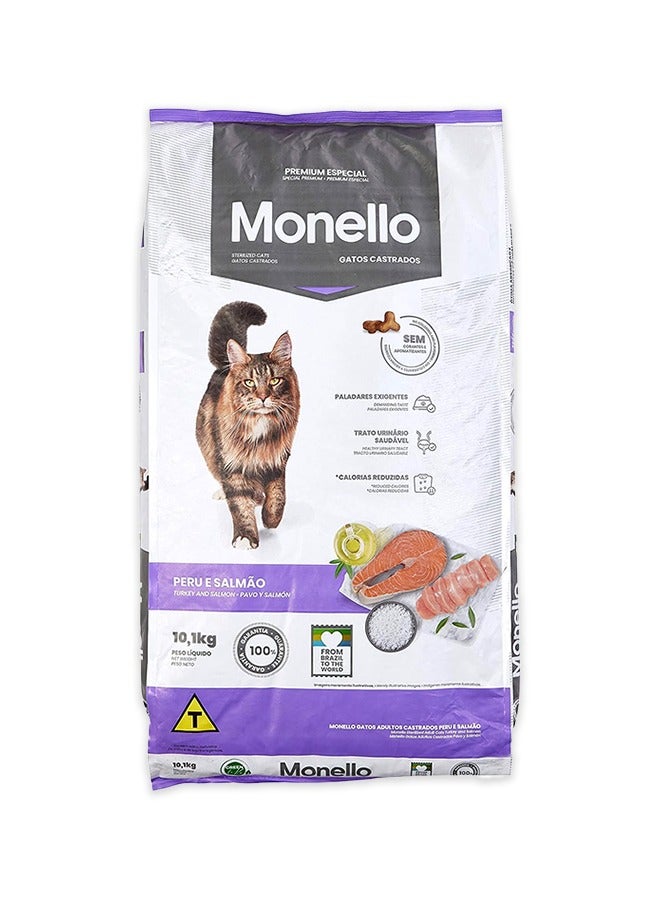 MONELLO Sterilised Turkey And Salmon Cat Food - 10.01 KG - Image 1