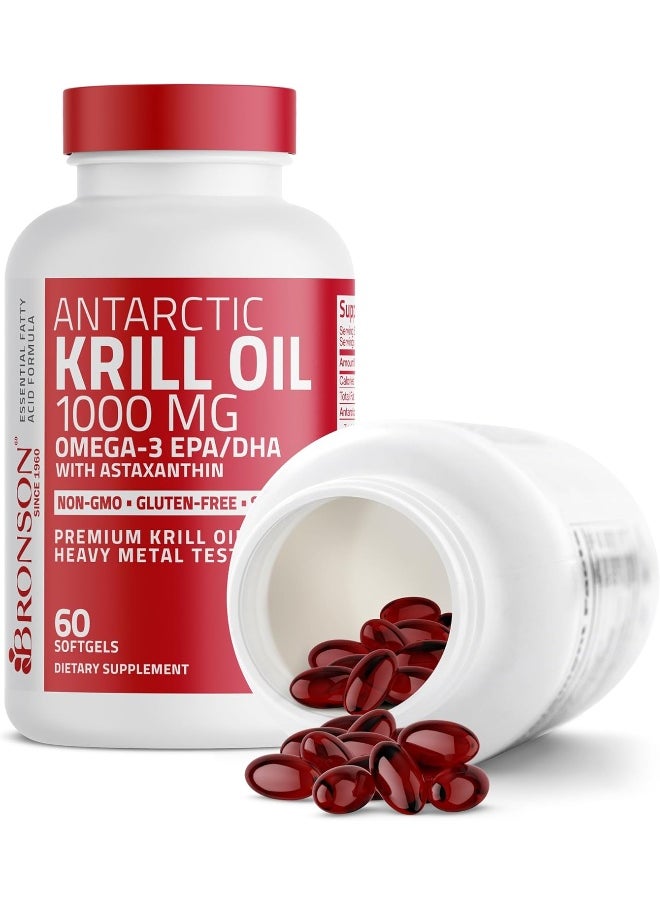 Bronson Antarctic Krill Oil 1000 Mg With Omega-3S Epa, Dha, Astaxanthin And Phospholipids – 100% Pure Premium Krill Oil - Heavy Metal Tested, Non Gmo - 60 Softgels (30 Servings)  - Image 5