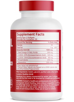 Bronson Antarctic Krill Oil 1000 Mg With Omega-3S Epa, Dha, Astaxanthin And Phospholipids – 100% Pure Premium Krill Oil - Heavy Metal Tested, Non Gmo - 60 Softgels (30 Servings)  - Image 4