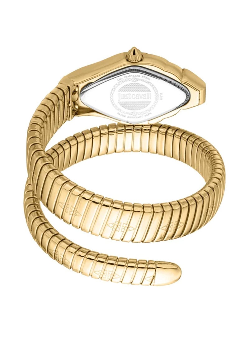 Just Cavalli ساعة يد نسائية فاخرة من الكوارتز برباط من الفولاذ المقاوم للصدأ ذهبية JC1L306M0035 - Image 3