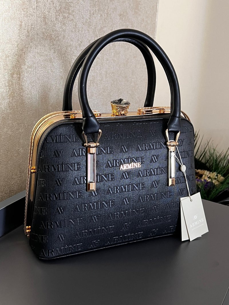 Armine ARM.339.SL Special Color Konbin Leather Ladies Handbag Designed as Hand and Shoulder Bag - Image 4