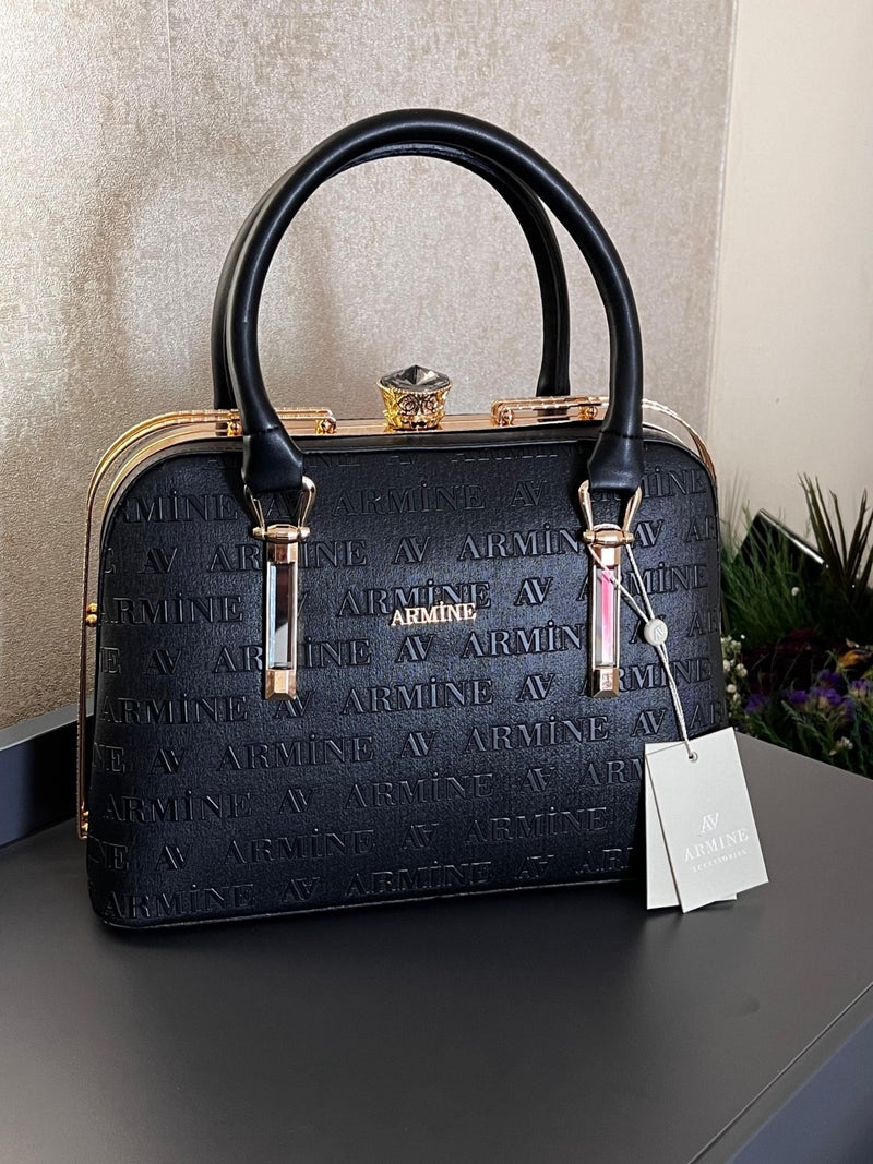 Armine ARM.339.SL Special Color Konbin Leather Ladies Handbag Designed as Hand and Shoulder Bag - Image 1