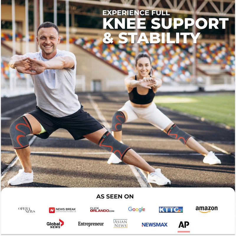 Modvel Compression Knee Brace for Women & Men, 2-Pack Knee Brace for Running Knee Pain, Knee Support Compression Sleeve, Workout Sports Knee Braces for Meniscus Tear, ACL & Arthritis Pain Relief - Image 3