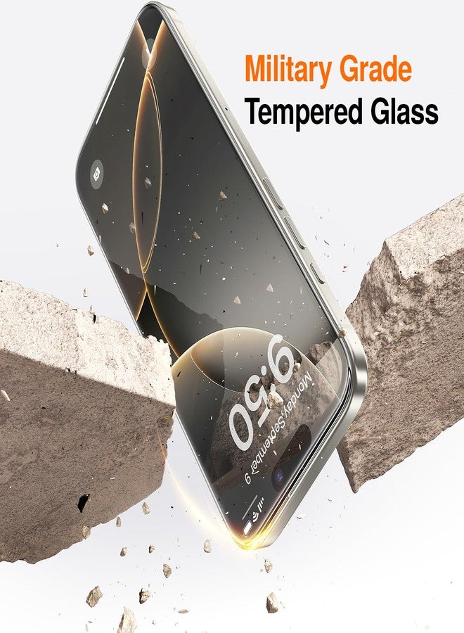 SMARTDEVIL 2 Pack Screen Protector for iPhone 16 Pro Max, 9H Hardness Military Grade Shatterproof HD Clear Tempered Glass, Easy to Install, Auto Bubble-Free and Dust-Free Box, Case Friendly - Image 3