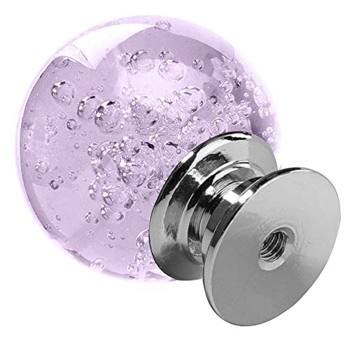 ANJUU 12 Pcs 30mm Round Shape Bubble Crystal Glass Cabinet Knobs with Screws Drawer Knob Pull Handle Used for Kitchen, Dresser, Door, Cupboard (Lavender) - Image 4
