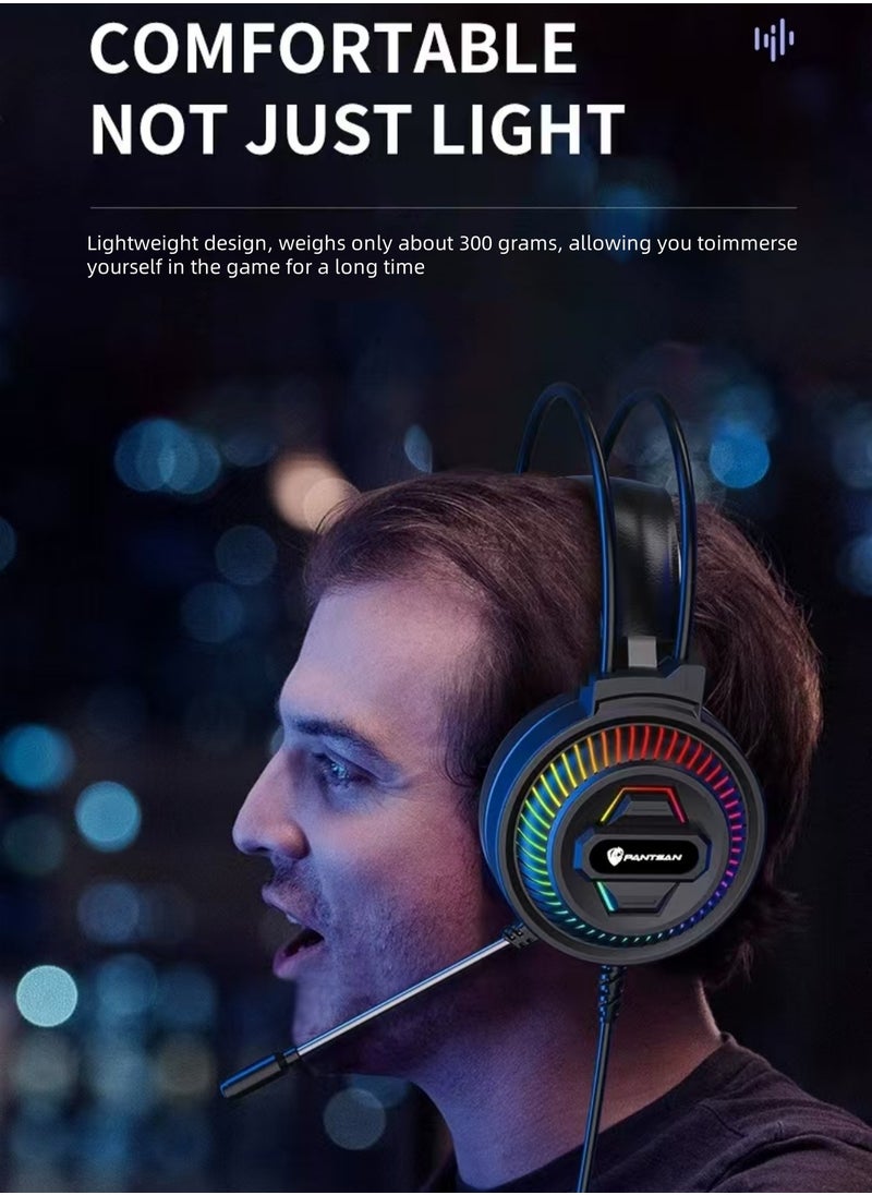 PANTSAN Gaming Wired Over the Ear Headsets with Mic,Gaming Headset 50mm Drivers and Memory Foam Cushion For PC, PS4, PS5, Switch  - Image 2