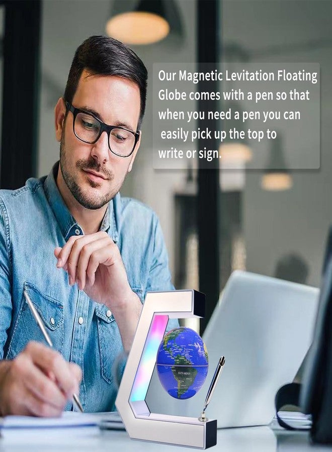 Flagest Magnetic Levitation Globe with LED Lights & Touch Control and Pen, Floating Globes for Educational Home Office Desk Bookshelf Decor, Birthday Anniversary Holiday Creative Item(3.3 Inches Globe) - Image 5