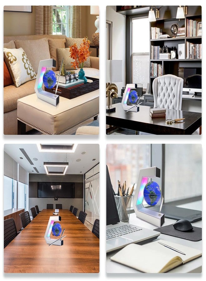 Flagest Magnetic Levitation Globe with LED Lights & Touch Control and Pen, Floating Globes for Educational Home Office Desk Bookshelf Decor, Birthday Anniversary Holiday Creative Item(3.3 Inches Globe) - Image 4