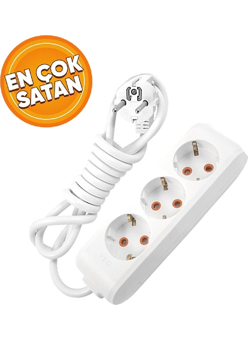 Viko 3-Plus Group Socket with 3 Meter Cable  - Image 1