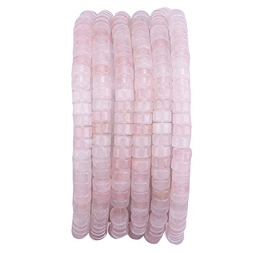 BEADIA Natural Rose Quarts Crystal Spacer Beads Caps Loose Semi Gemstone for Beading Jewelry Making 4mmx2mm 38cm - Image 5