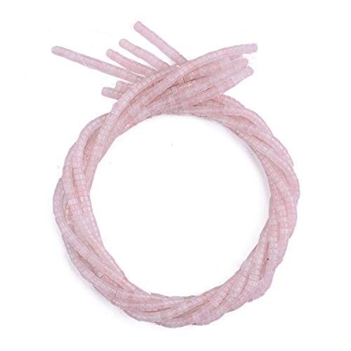 BEADIA Natural Rose Quarts Crystal Spacer Beads Caps Loose Semi Gemstone for Beading Jewelry Making 4mmx2mm 38cm - Image 4
