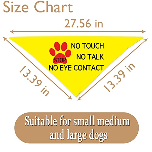 JXGZSO 1 Piece Stop Dot Not Pet/Stop No Touch No Talk/Stop Do Not Distract Dog Bandana (NO Eye Contact D) - Image 3