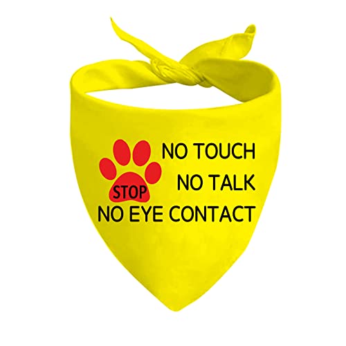 JXGZSO 1 Piece Stop Dot Not Pet/Stop No Touch No Talk/Stop Do Not Distract Dog Bandana (NO Eye Contact D) - Image 1