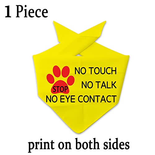 JXGZSO 1 Piece Stop Dot Not Pet/Stop No Touch No Talk/Stop Do Not Distract Dog Bandana (NO Eye Contact D) - Image 2