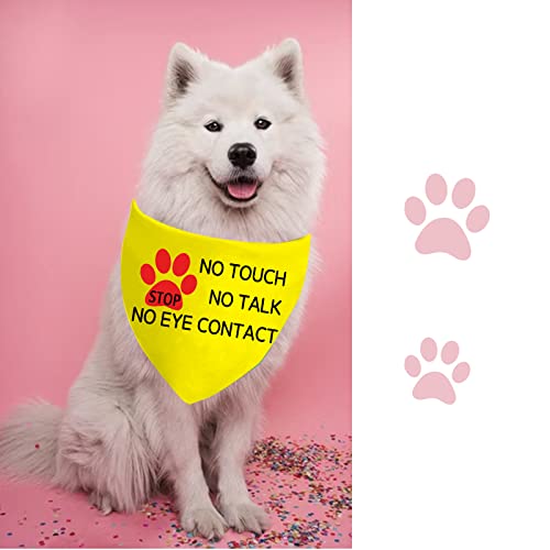 JXGZSO 1 Piece Stop Dot Not Pet/Stop No Touch No Talk/Stop Do Not Distract Dog Bandana (NO Eye Contact D) - Image 5