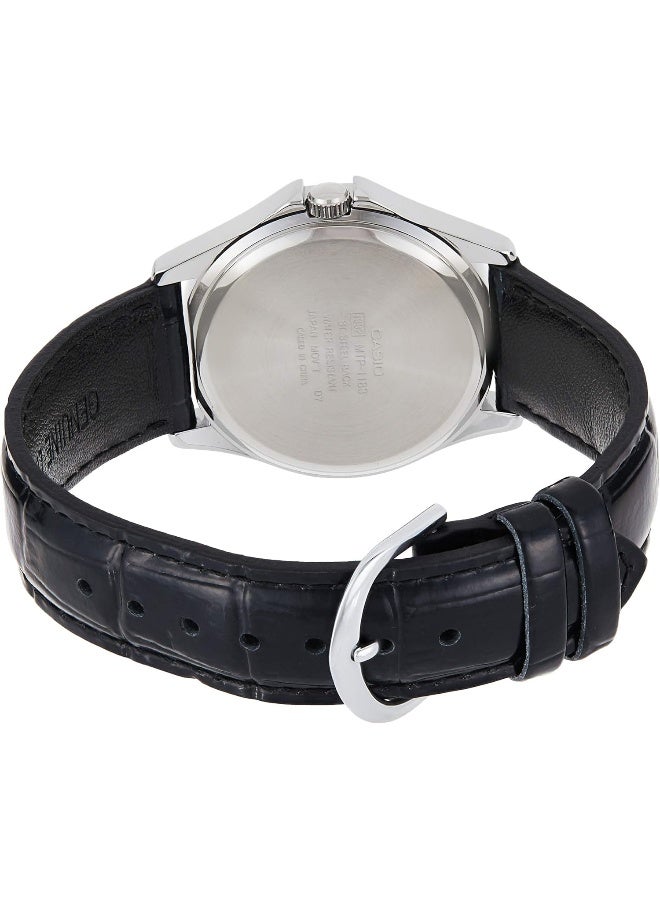 Casio Men's White Dial Leather B and Watch, Black, MTP-1183E-7BDF - Image 2