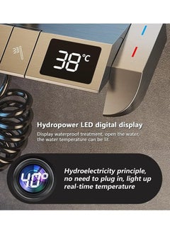 JUNYOUK Shower Set, Thermal Shower Faucet Digital Display Set Wall Mounted Shower Faucet Set Piano and Shower Keys with Bath Spout, Hand Sprayer  - Image 2