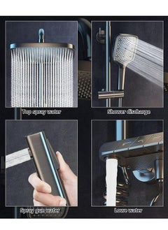 JUNYOUK Shower Set, Thermal Shower Faucet Digital Display Set Wall Mounted Shower Faucet Set Piano and Shower Keys with Bath Spout, Hand Sprayer  - Image 3