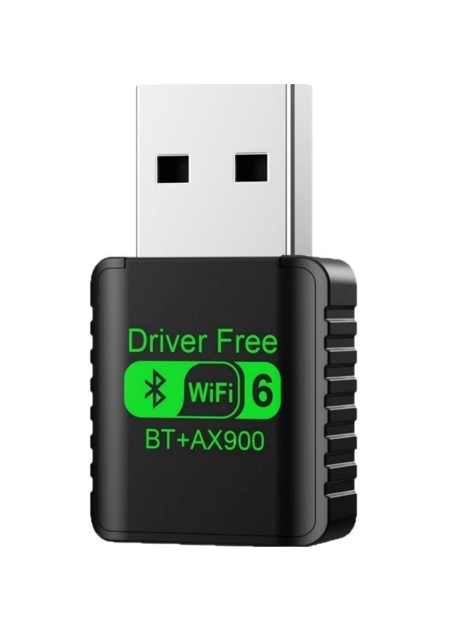 USB WiFi 6 Adapter, AX900Mbps Dual Band 2.4/5GHz with Bluetooth 5.4, Plug & Play, Windows 11/10 Driver-Free, Wireless Network Adapter WiFi Adapter for PC Desktop Laptop - Image 2