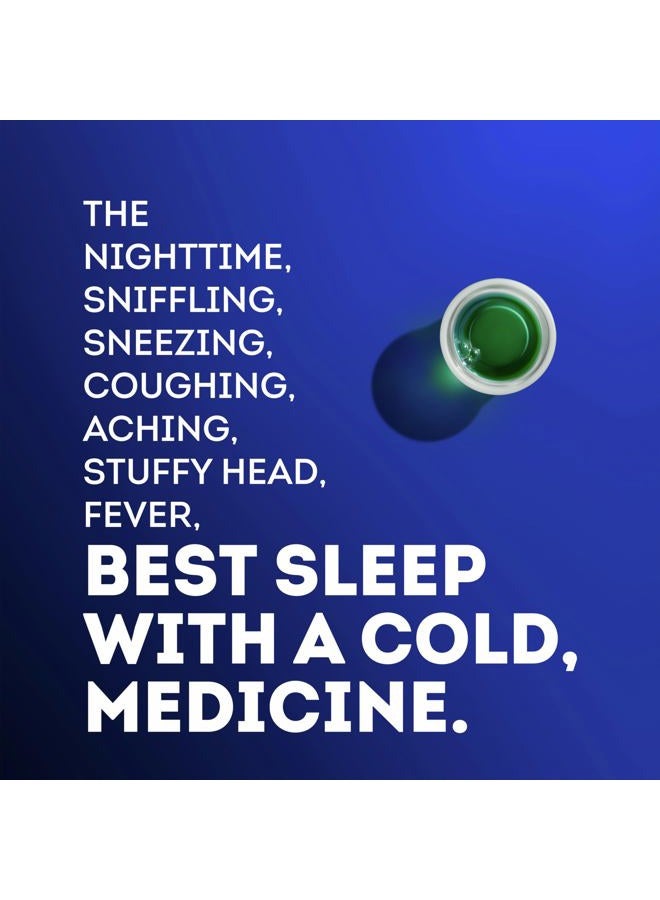 Vicks دواء سائل نايكويل الشديد لعلاج البرد والإنفلونزا، أقصى قوة، تخفيف ليلي لـ 9 أعراض للصداع، الحمى، التهاب الحلق، احتقان الأنف، ضغط الجيوب الأنفية، سيلان الأنف، السعال، 8 أونصة سائلة - Image 3