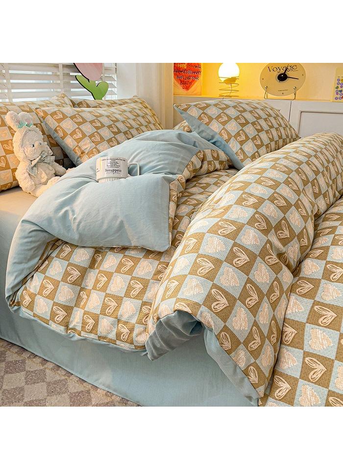 Bluejw Pure Cotton Washable Bed Sheet And Duvet Cover Bed Linen Set  - Image 1