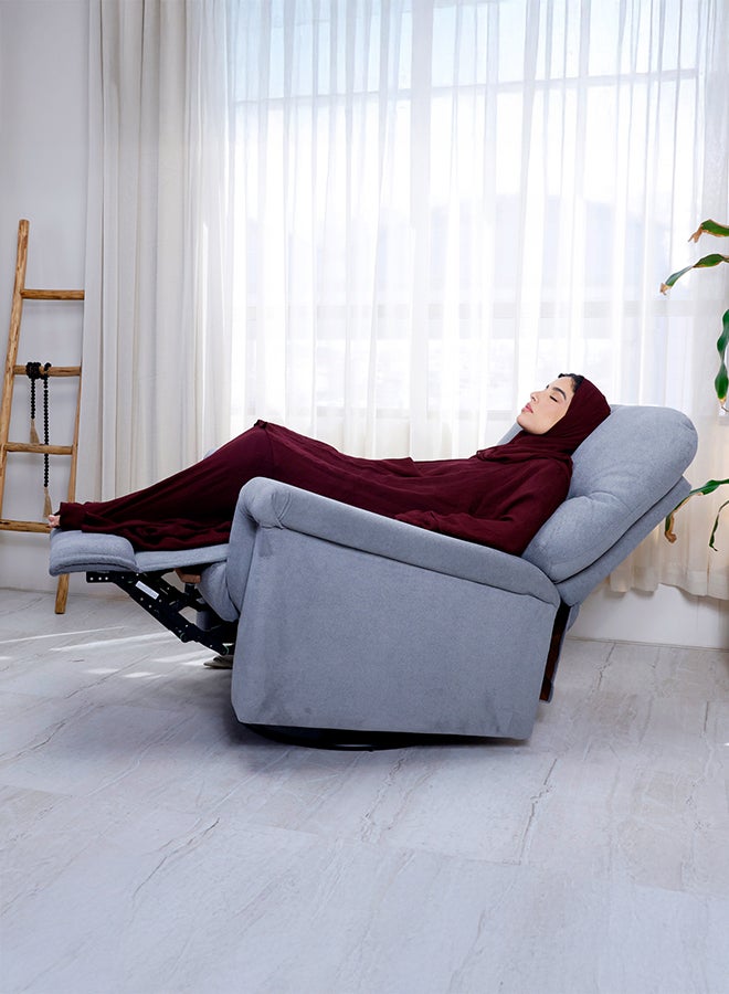 BACK COMFORT HOMEROS Relaxation Chair- Velvet - Light Gray - 5-Year Warranty - Image 2