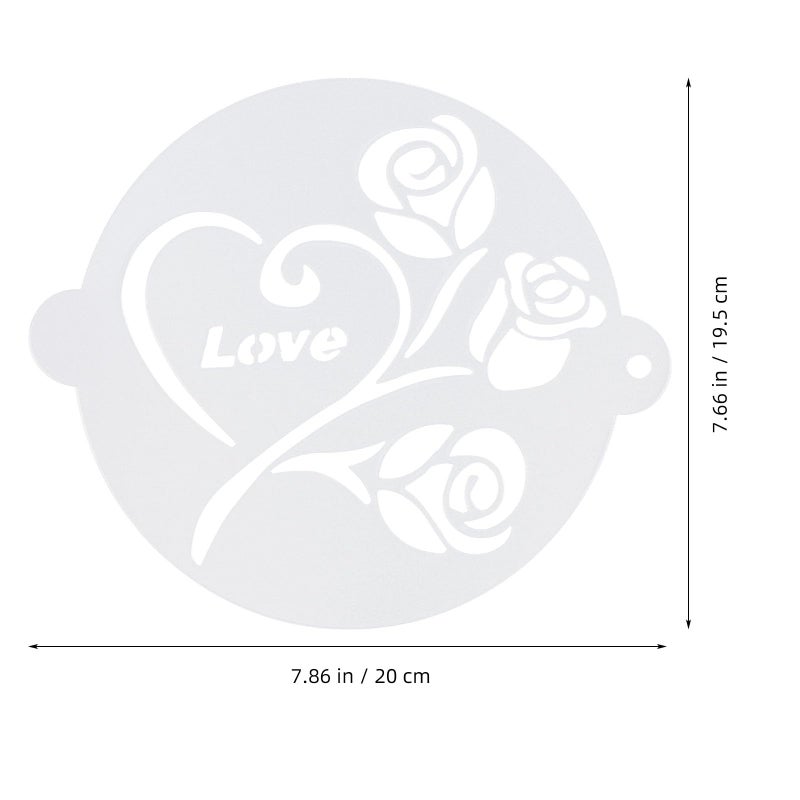 6pcs Reusable Plastic Cake Stencils Baking Templates for Cupcake Coffee Dessert Decorating Home Use - Image 3
