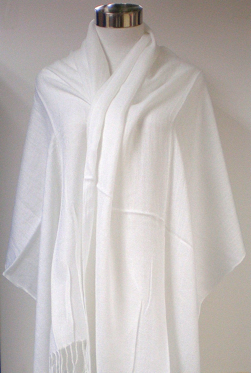 Tapp Collections Premium Pashmina Shawl Wrap Scarf - White - Image 1