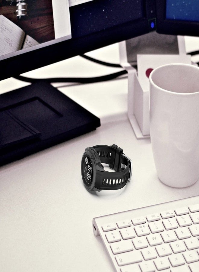 LOKEKE Compatible with Garmin Instinct 2S Replacement Band - Replacement Silicone Wrist Watch Band Strap Compatible with Garmin Instinct 2S(Silicone Black) - Image 5