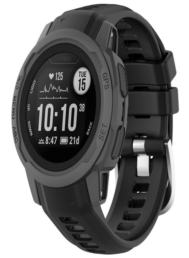 LOKEKE Compatible with Garmin Instinct 2S Replacement Band - Replacement Silicone Wrist Watch Band Strap Compatible with Garmin Instinct 2S(Silicone Black) - Image 3